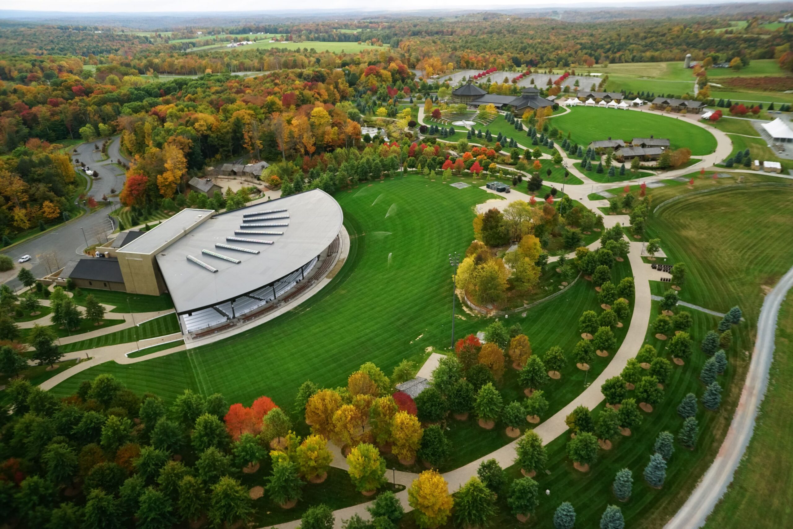 Aerial view of Bethel Woods stage