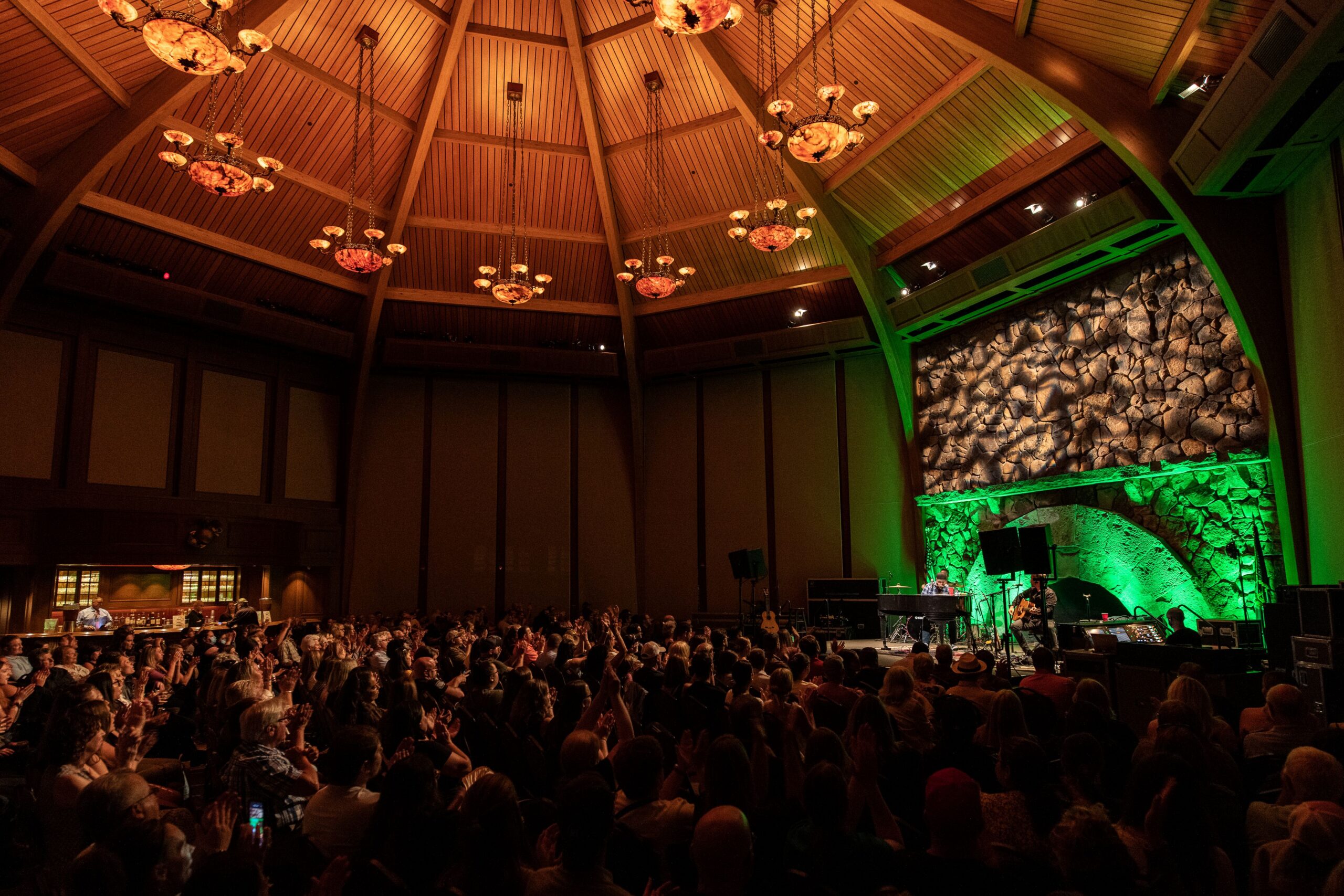 Indoor show with theatrical lighting