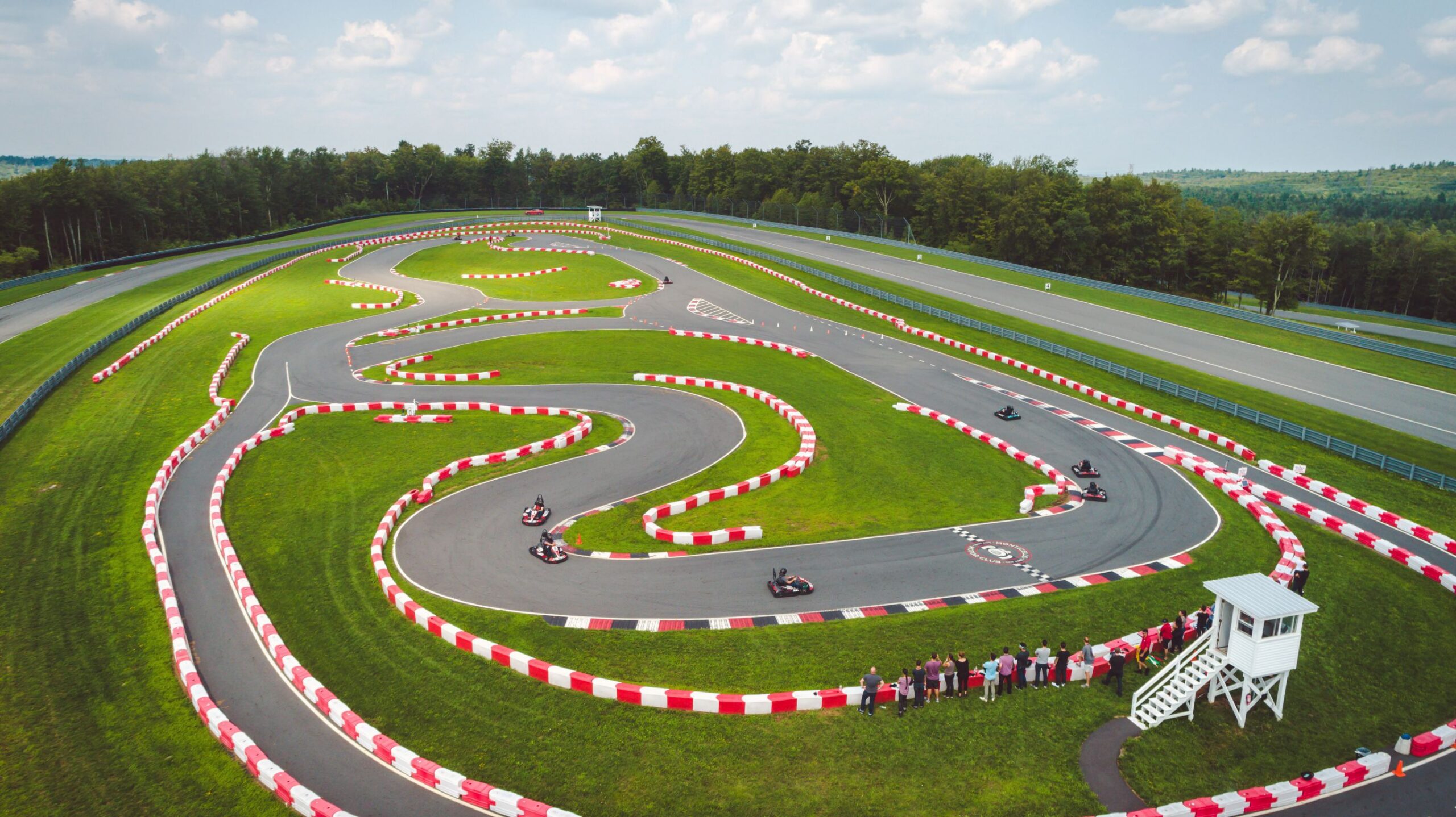 Aerial view of a karting track
