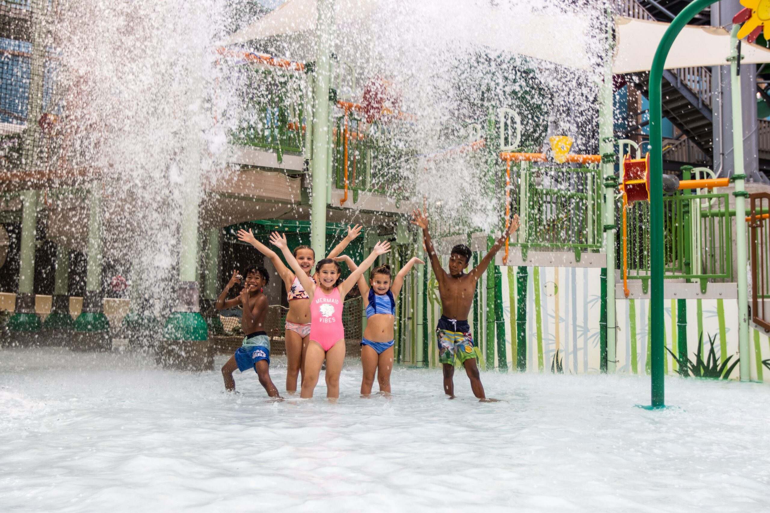 Kids enjoying a waterpark